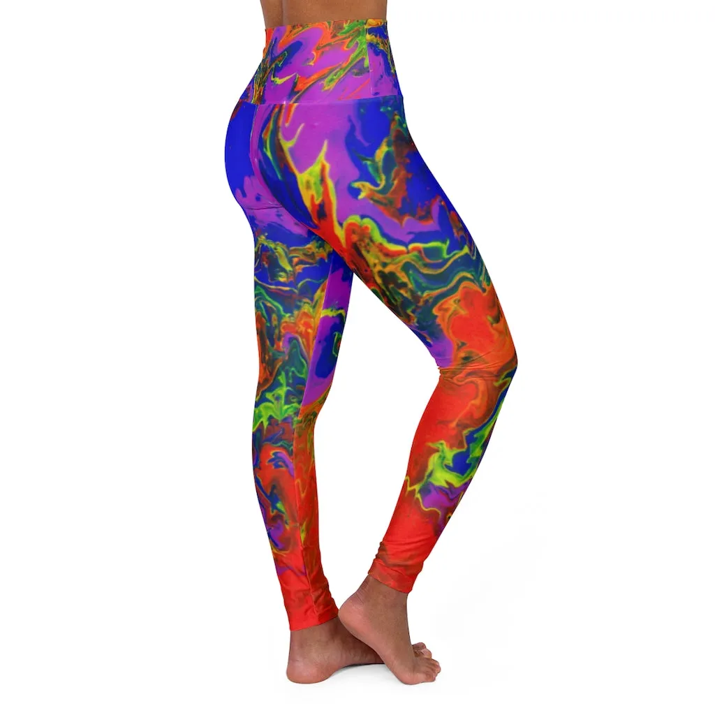 Rainbow Pour High Waisted Yoga Leggings