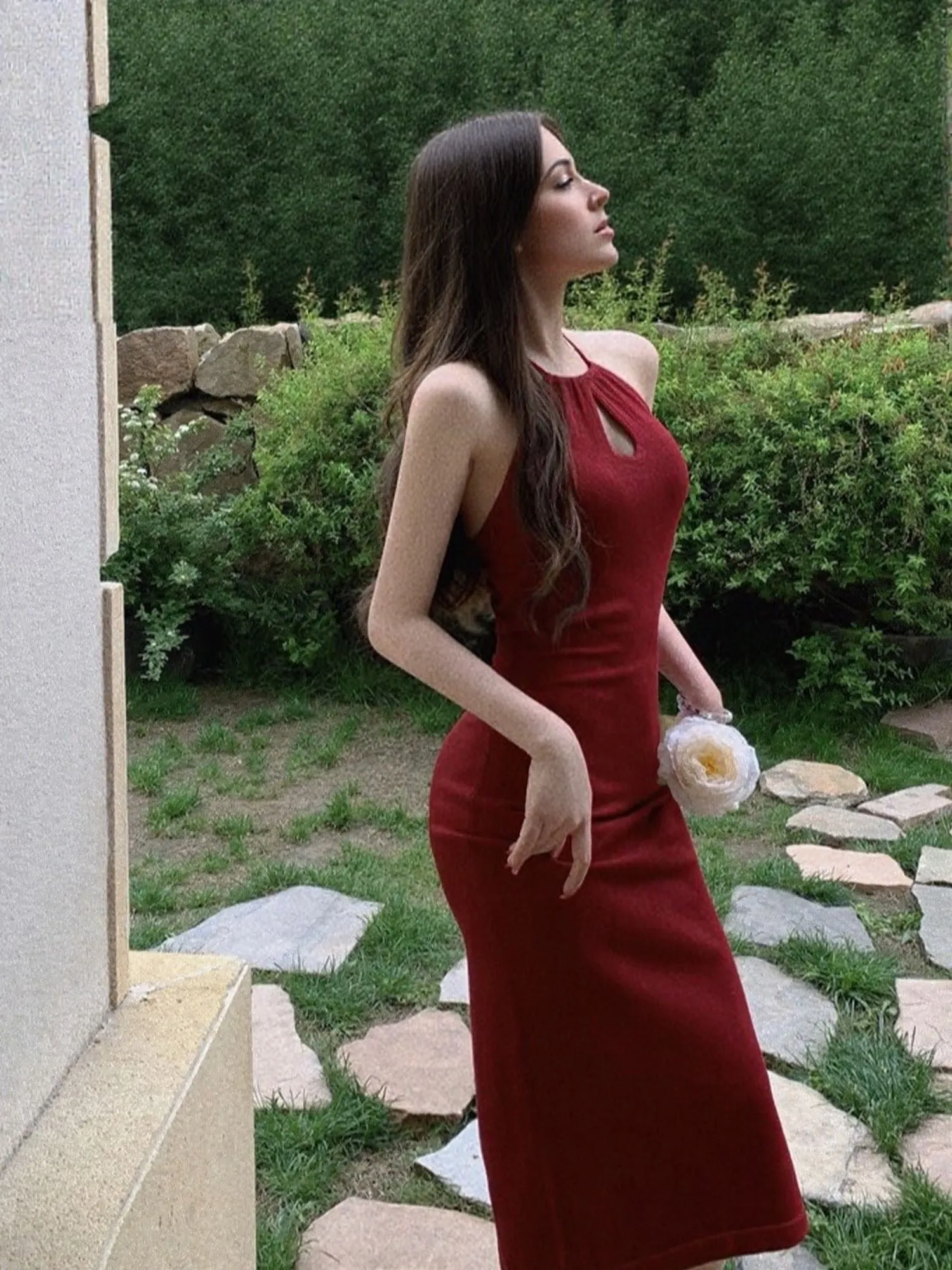 Red midi Party wear Dresses & Jumpsuits