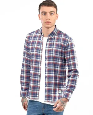 Redwater Long Sleeve Brushed Cotton Check Shirt