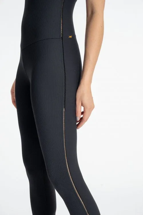 Rib Block Jumpsuit | Activewear | Black