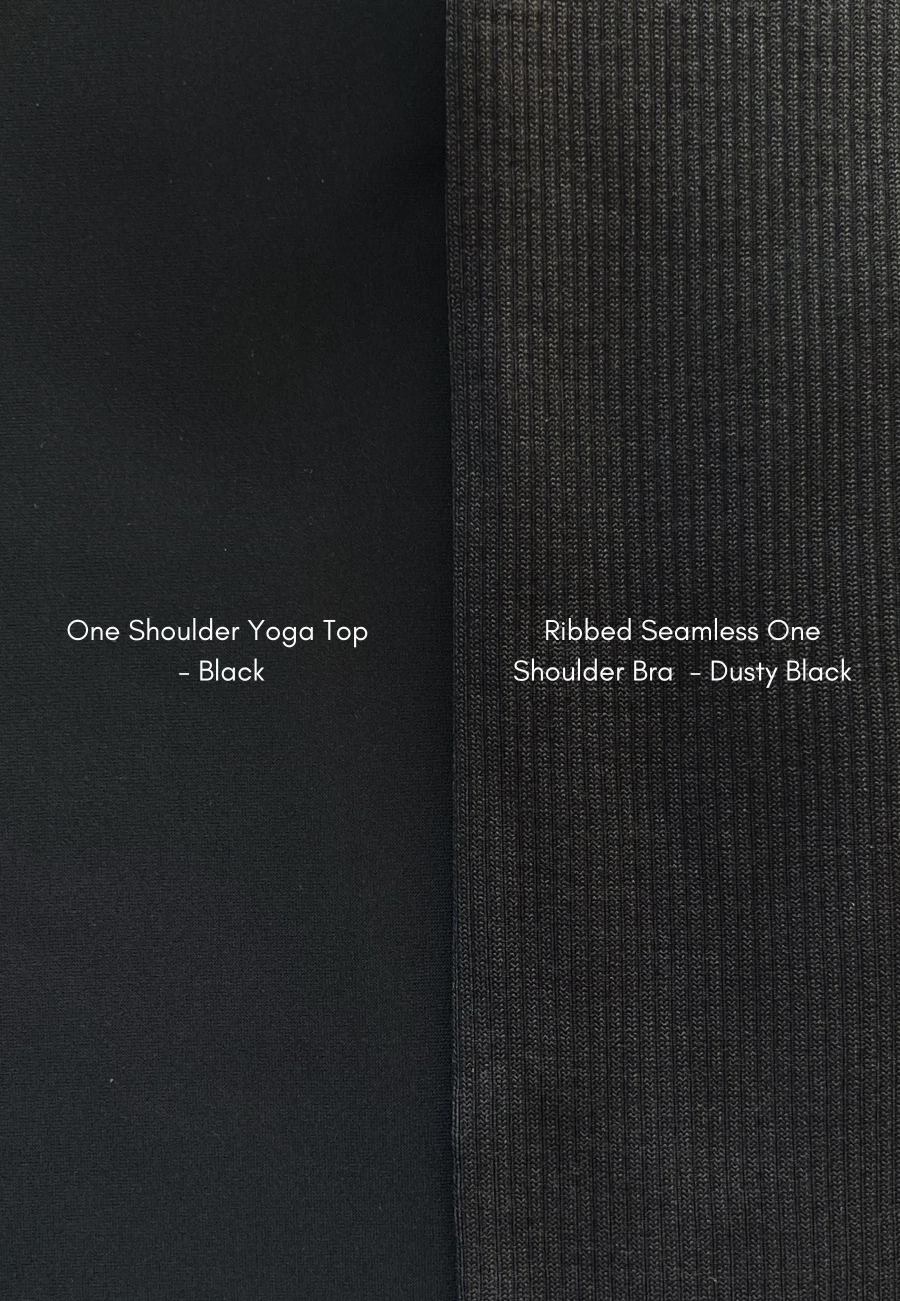 Ribbed Seamless One Shoulder Bra - Dusty Black