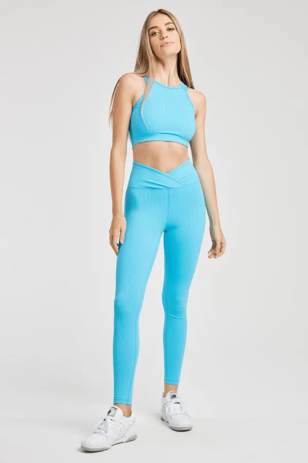 Ribbed Veronica Legging - Blue