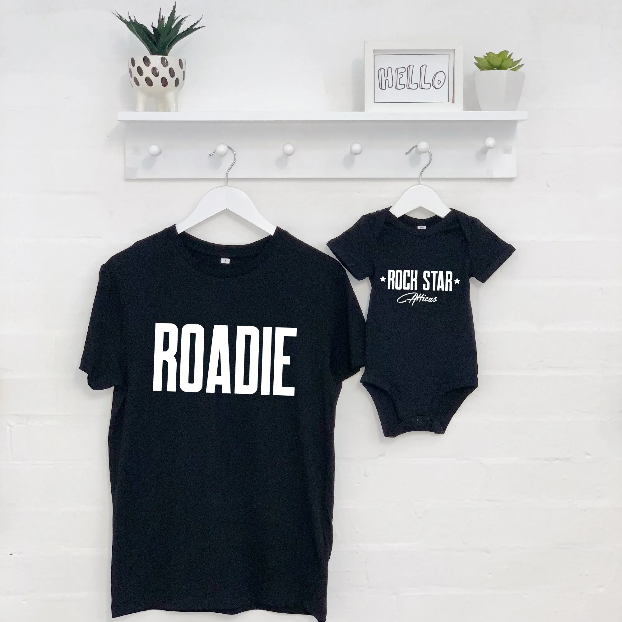 Rockstar And Roadie Father And Child T Shirt Set