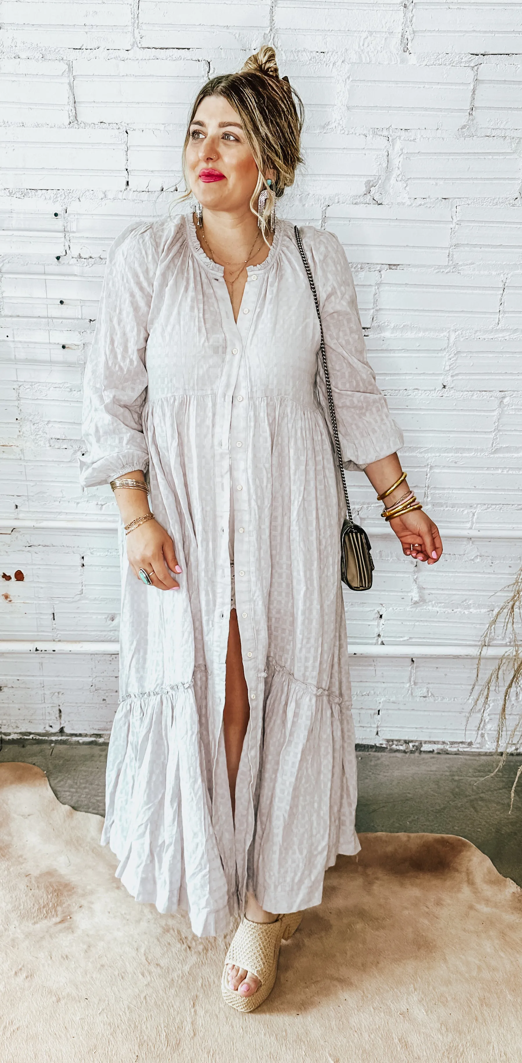 Rome Around Button Up Kimono Duster - Light Lavender