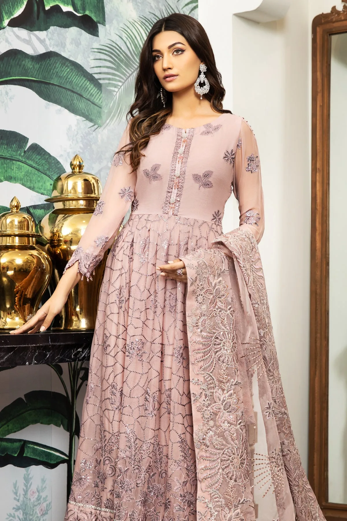 Royal Pakistani Wedding Dress in Double Layered Frock Style
