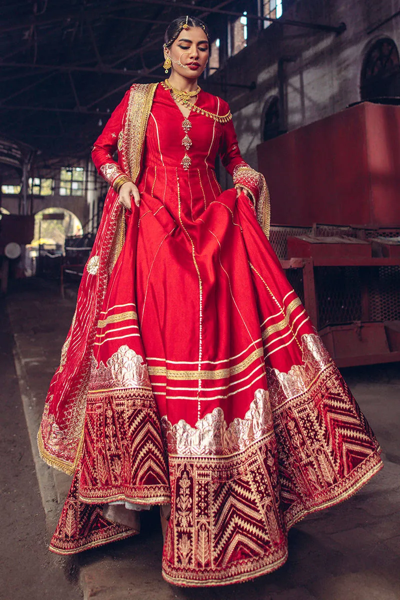 Royal Red Frock Pakistani Dress for Wedding #PS876