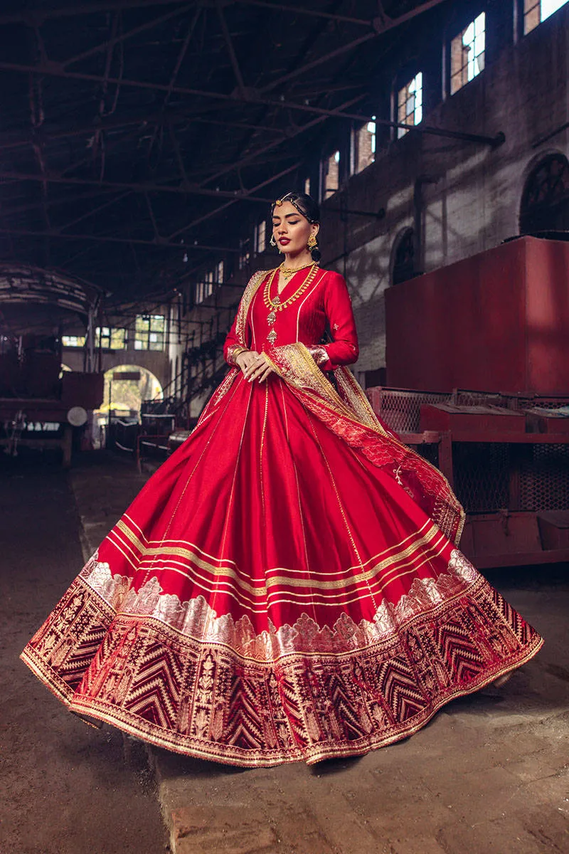 Royal Red Frock Pakistani Dress for Wedding #PS876