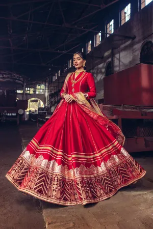 Royal Red Frock Pakistani Dress for Wedding #PS876