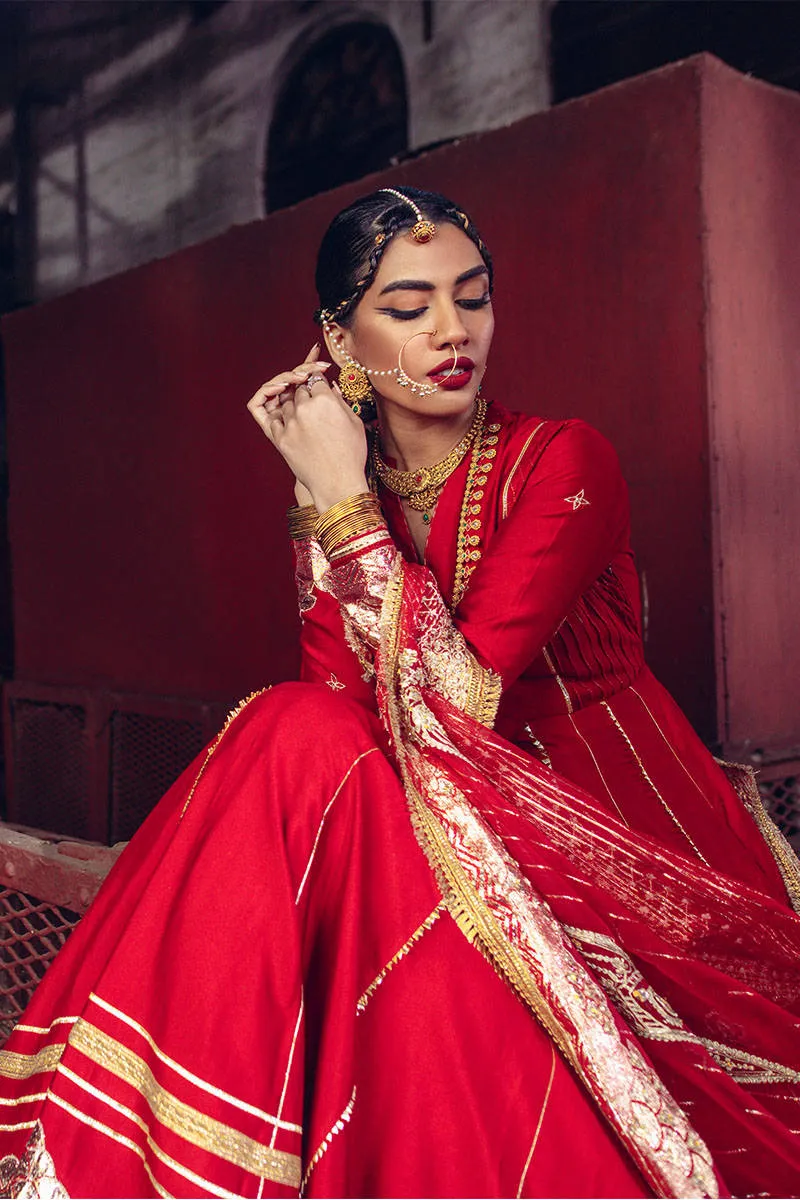 Royal Red Frock Pakistani Dress for Wedding #PS876