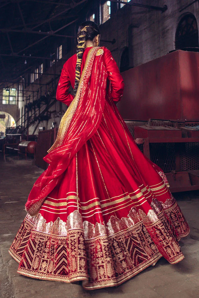 Royal Red Frock Pakistani Dress for Wedding #PS876