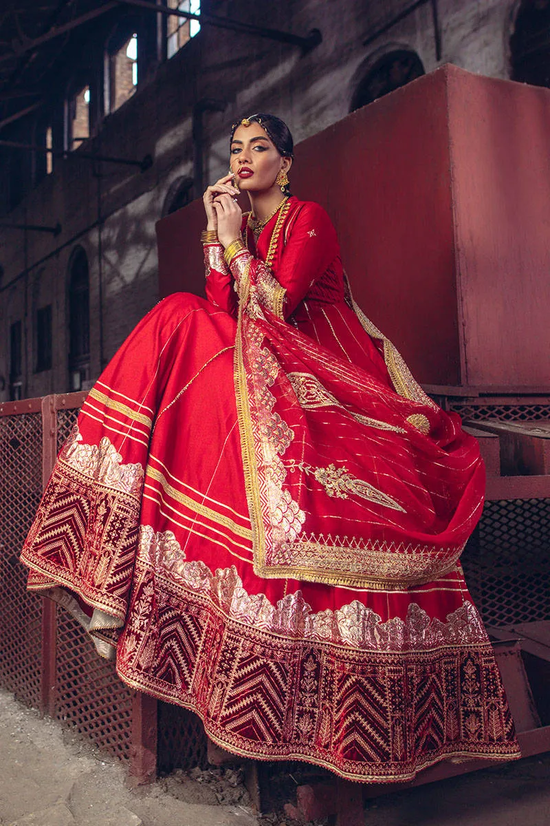 Royal Red Frock Pakistani Dress for Wedding #PS876