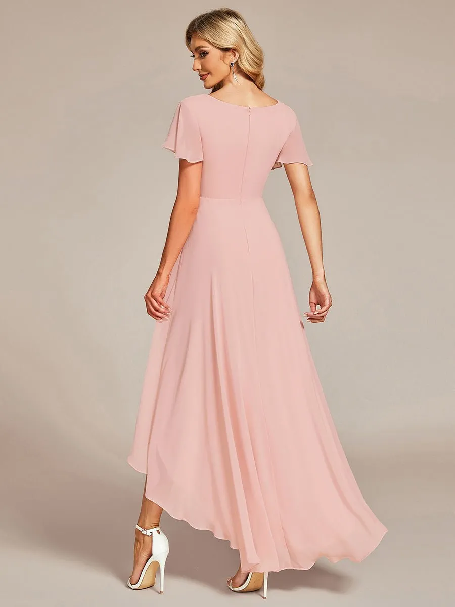 Roycebridal Sharn mother of the bride high low gown with sleeve