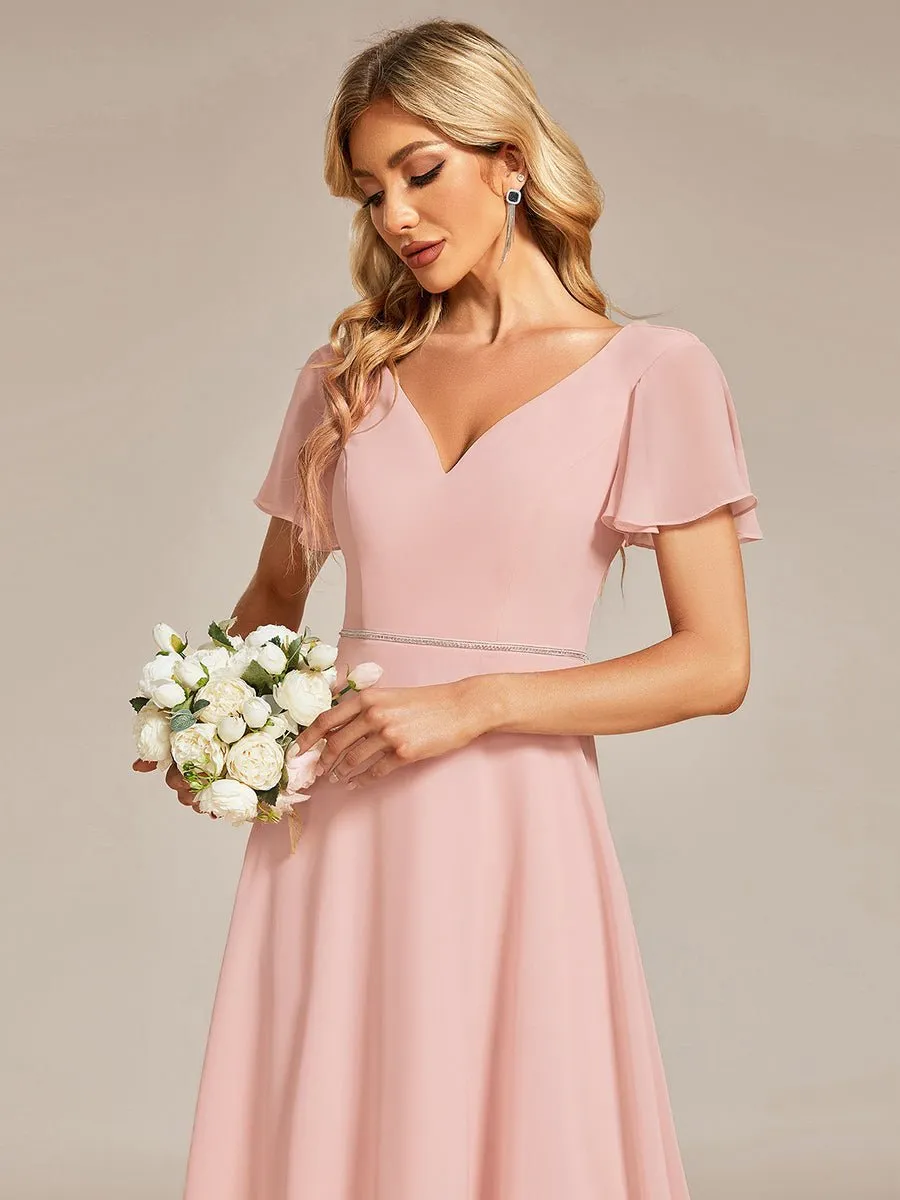 Roycebridal Sharn mother of the bride high low gown with sleeve