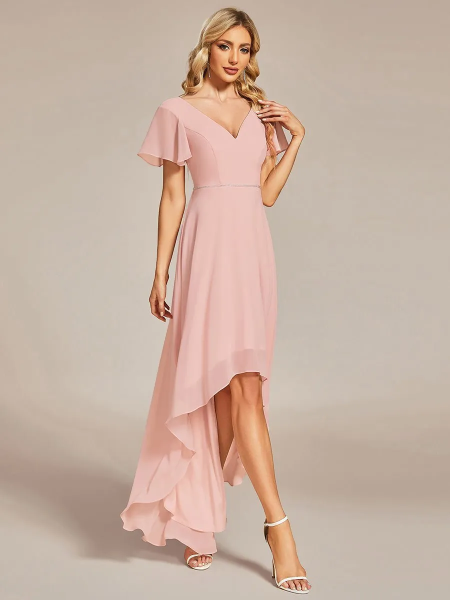 Roycebridal Sharn mother of the bride high low gown with sleeve