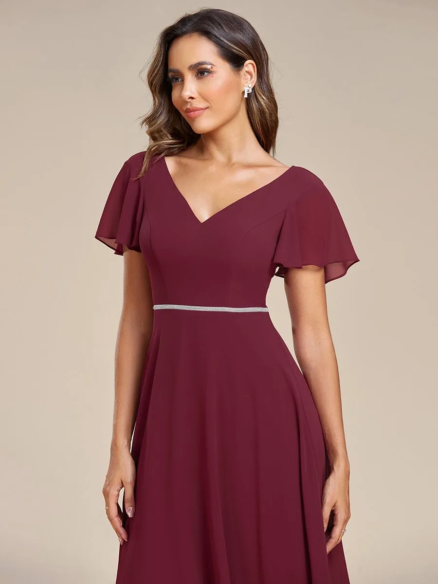 Roycebridal Sharn mother of the bride high low gown with sleeve