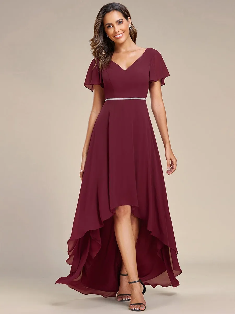 Roycebridal Sharn mother of the bride high low gown with sleeve