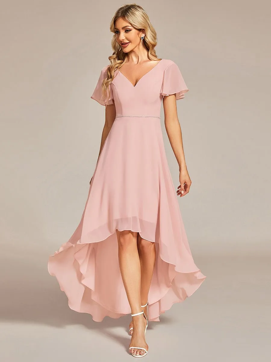 Roycebridal Sharn mother of the bride high low gown with sleeve