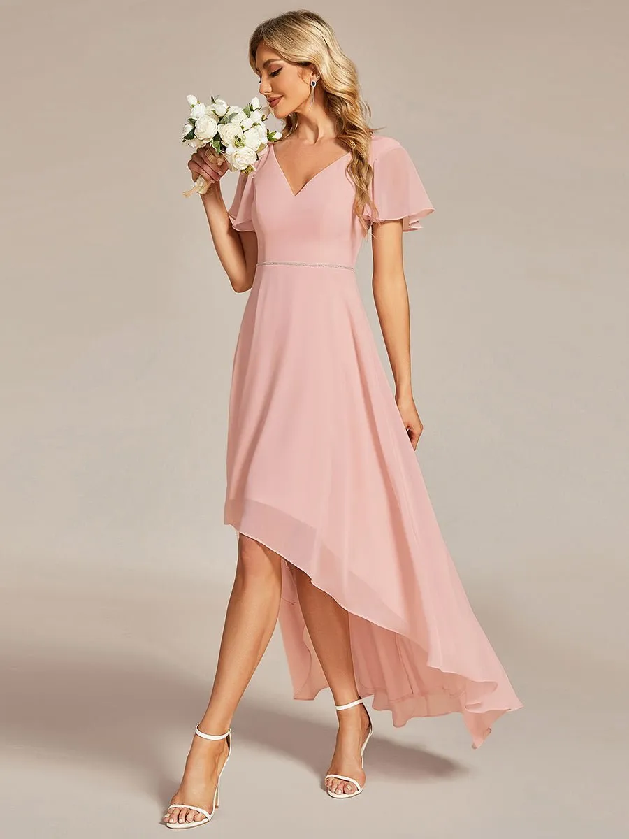 Roycebridal Sharn mother of the bride high low gown with sleeve