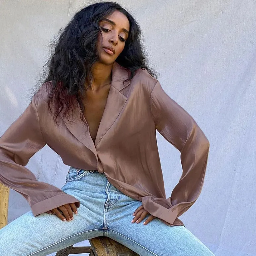 Satin Shirt and Pants Set