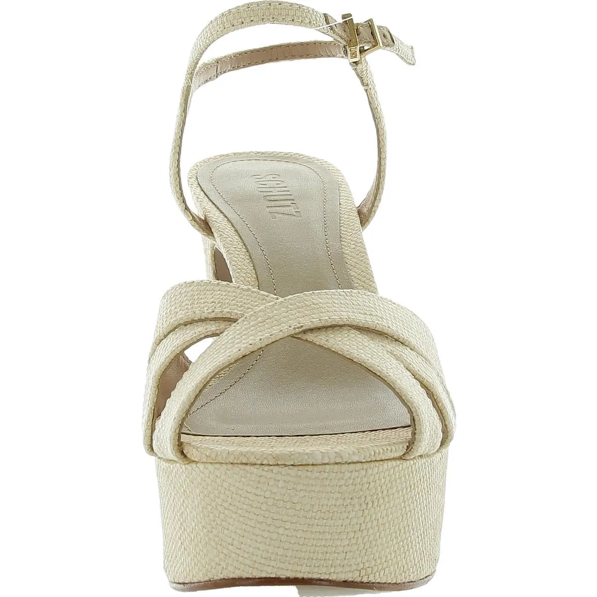 Schutz Women's Keefa Sandal, Natural/Light Wood, 9.5