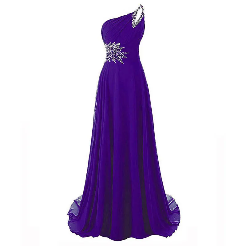 sd-hk Women One-Shoulder Ombre Prom Wedding Gowns Bridemaid dress