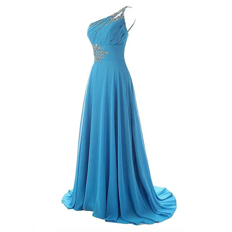 sd-hk Women One-Shoulder Ombre Prom Wedding Gowns Bridemaid dress