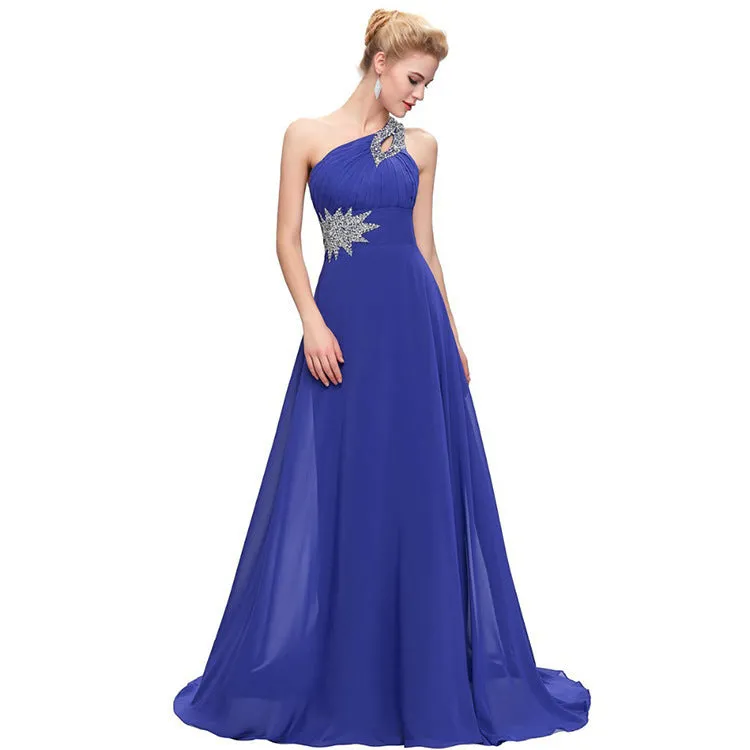 sd-hk Women One-Shoulder Ombre Prom Wedding Gowns Bridemaid dress