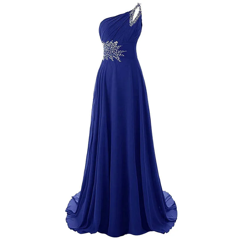 sd-hk Women One-Shoulder Ombre Prom Wedding Gowns Bridemaid dress