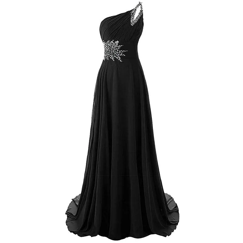 sd-hk Women One-Shoulder Ombre Prom Wedding Gowns Bridemaid dress