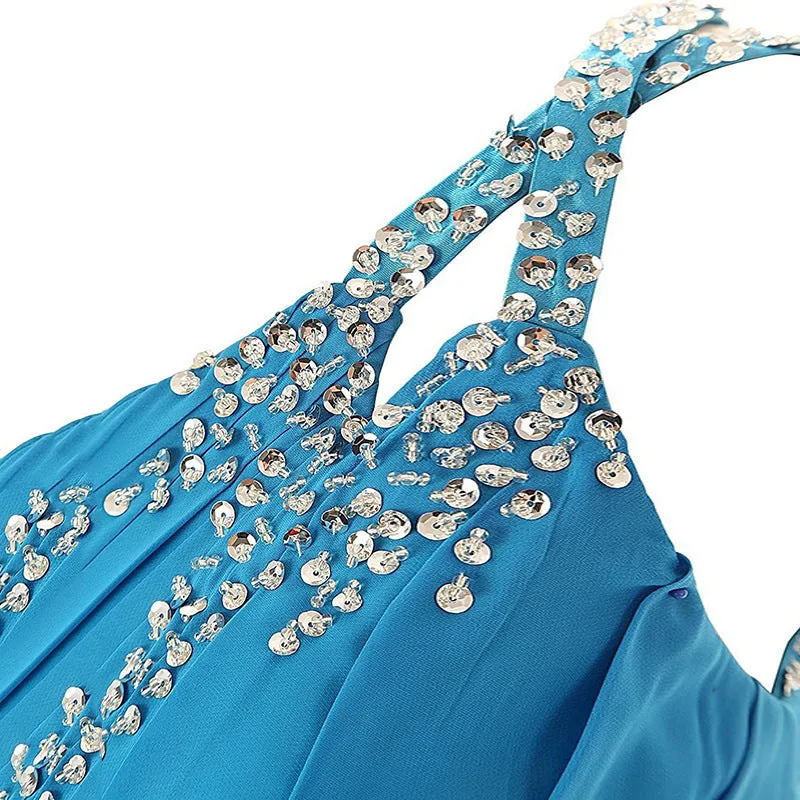 sd-hk Women One-Shoulder Ombre Prom Wedding Gowns Bridemaid dress