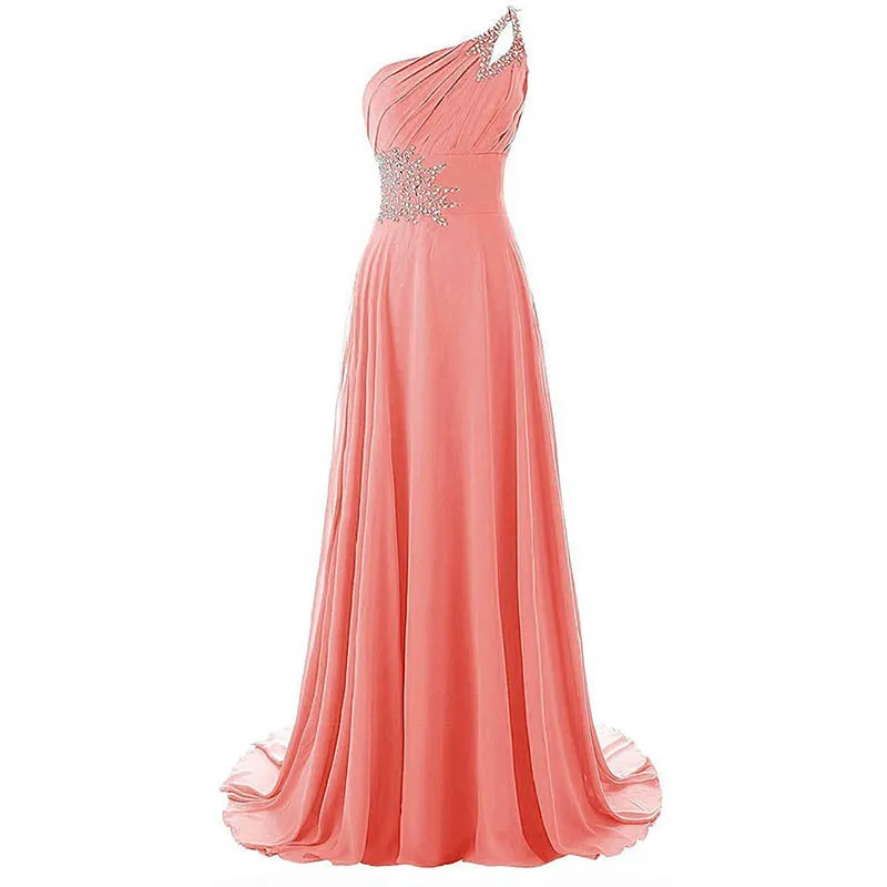 sd-hk Women One-Shoulder Ombre Prom Wedding Gowns Bridemaid dress