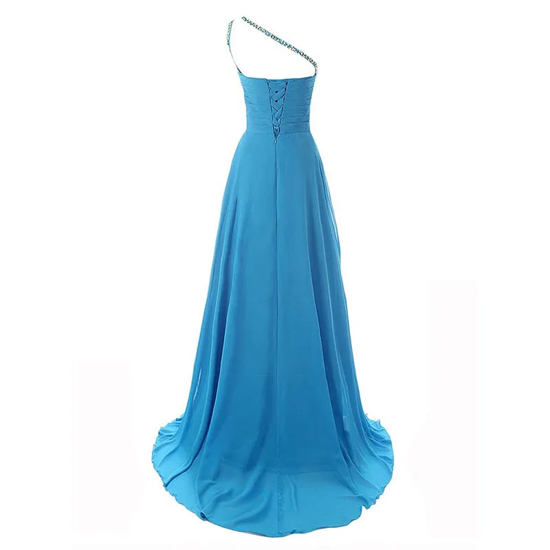 sd-hk Women One-Shoulder Ombre Prom Wedding Gowns Bridemaid dress