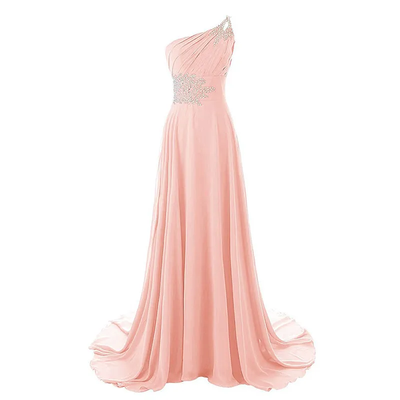 sd-hk Women One-Shoulder Ombre Prom Wedding Gowns Bridemaid dress