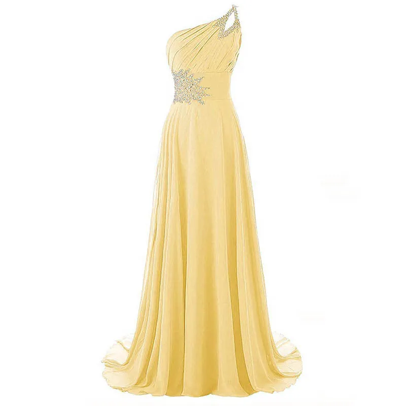 sd-hk Women One-Shoulder Ombre Prom Wedding Gowns Bridemaid dress