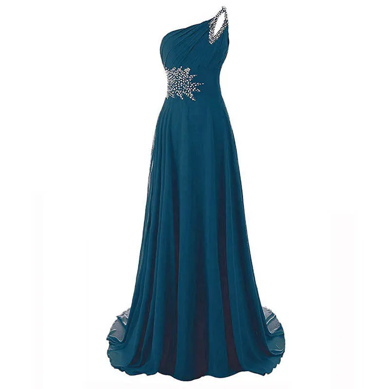 sd-hk Women One-Shoulder Ombre Prom Wedding Gowns Bridemaid dress