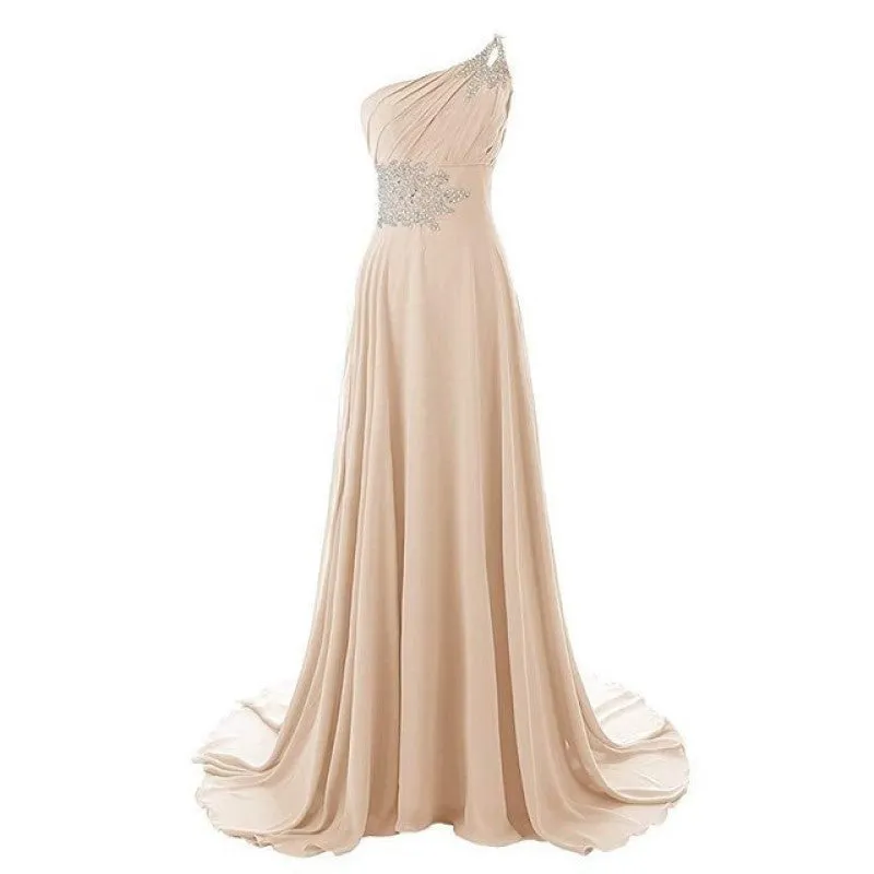 sd-hk Women One-Shoulder Ombre Prom Wedding Gowns Bridemaid dress