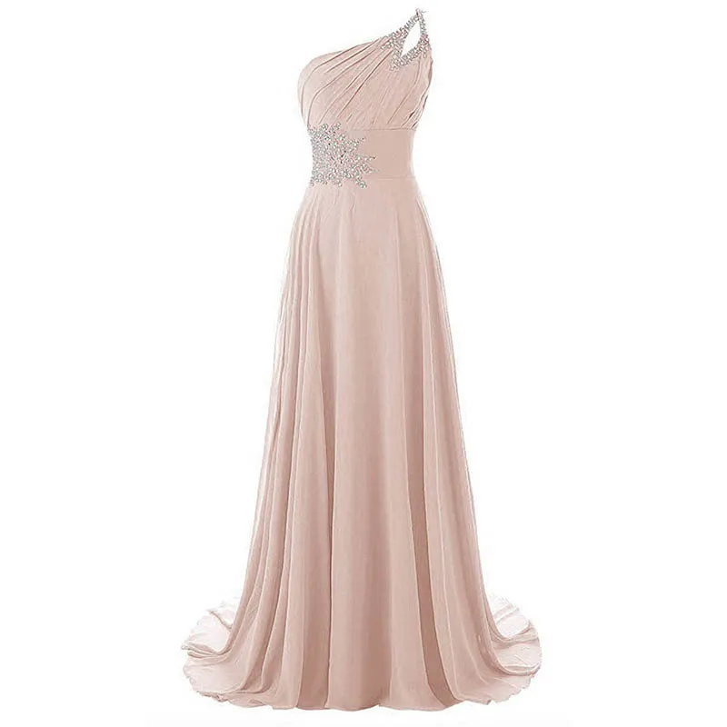 sd-hk Women One-Shoulder Ombre Prom Wedding Gowns Bridemaid dress