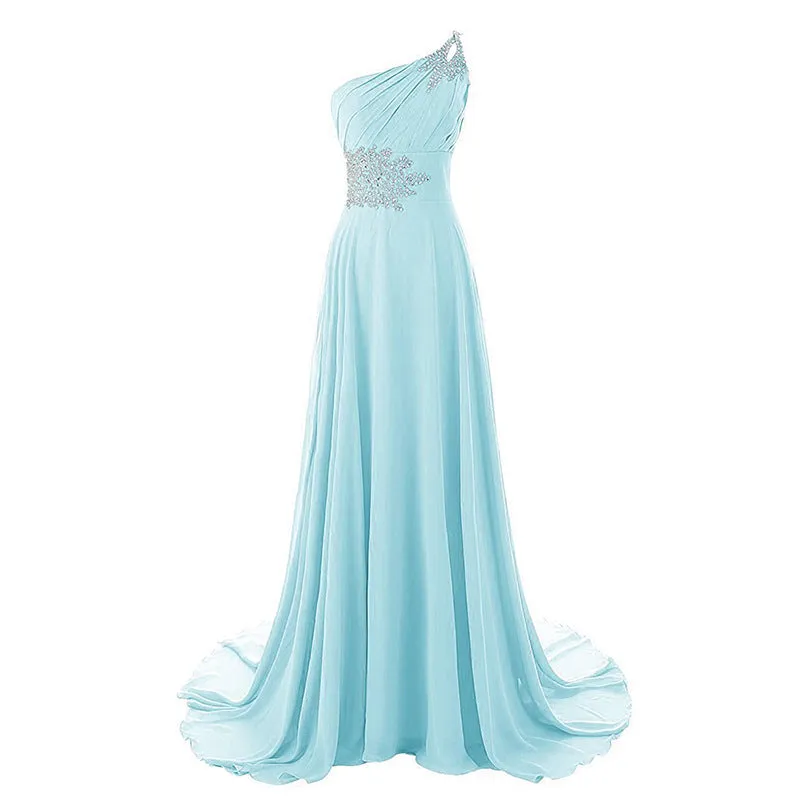 sd-hk Women One-Shoulder Ombre Prom Wedding Gowns Bridemaid dress