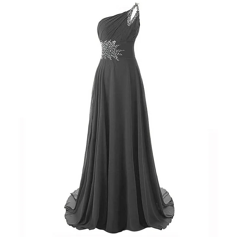 sd-hk Women One-Shoulder Ombre Prom Wedding Gowns Bridemaid dress