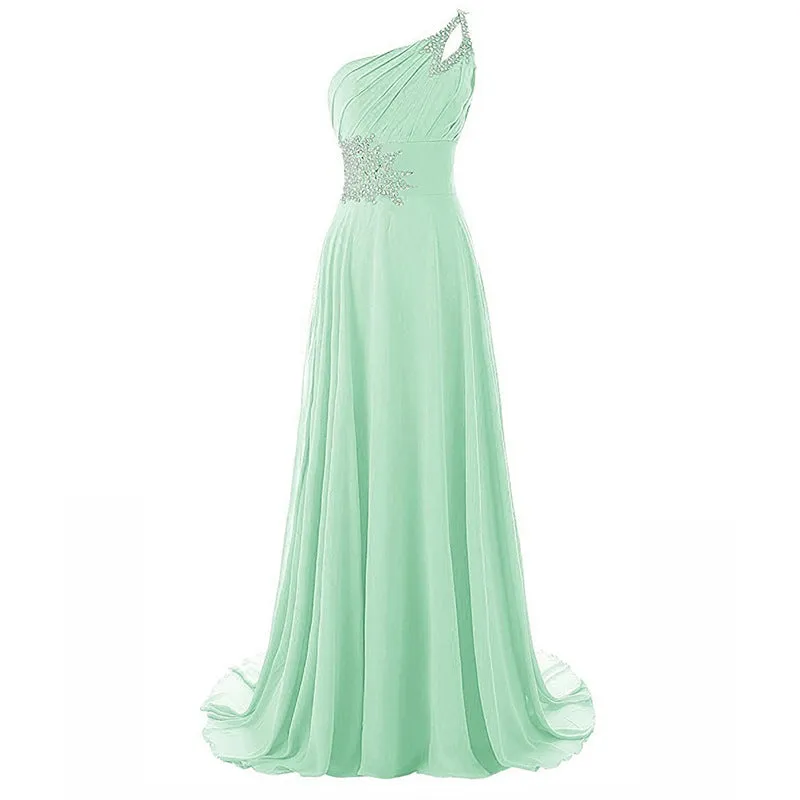 sd-hk Women One-Shoulder Ombre Prom Wedding Gowns Bridemaid dress