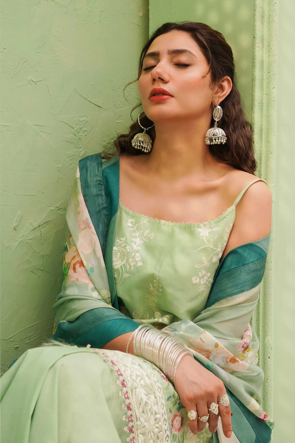 Sea Green Kameez Salwar for Pakistani Party Dresses