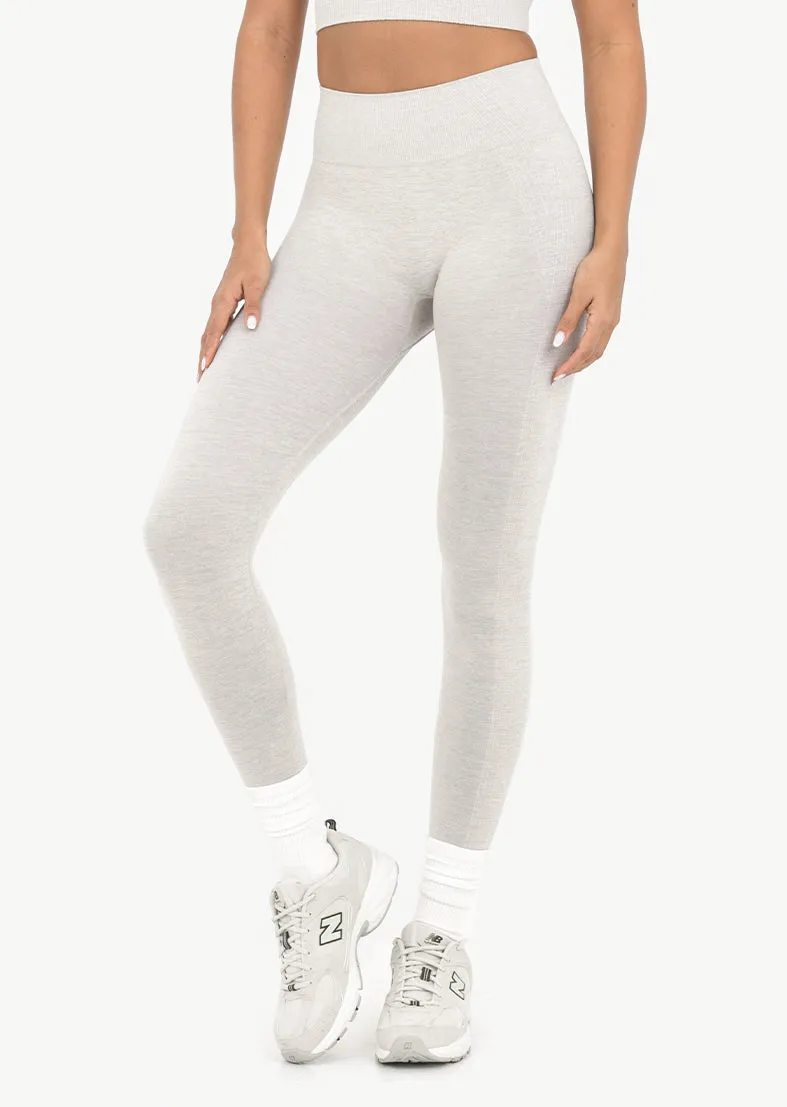 Seamless Rib Leggings Oat Marl