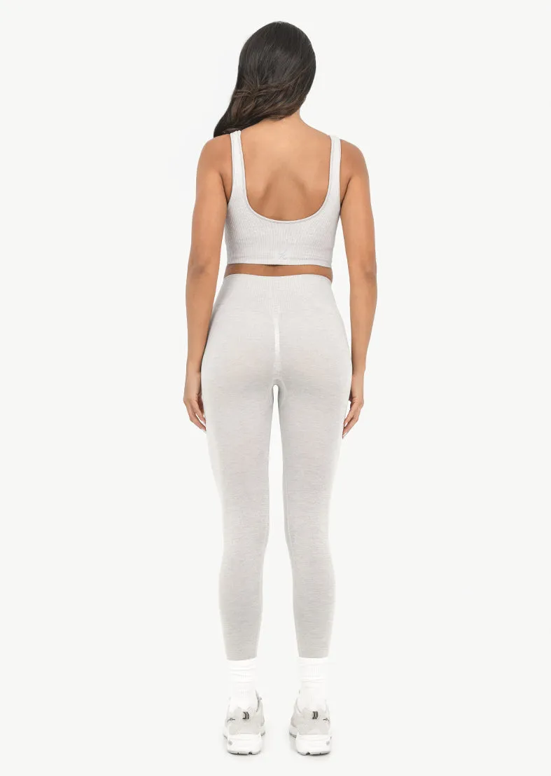 Seamless Rib Leggings Oat Marl