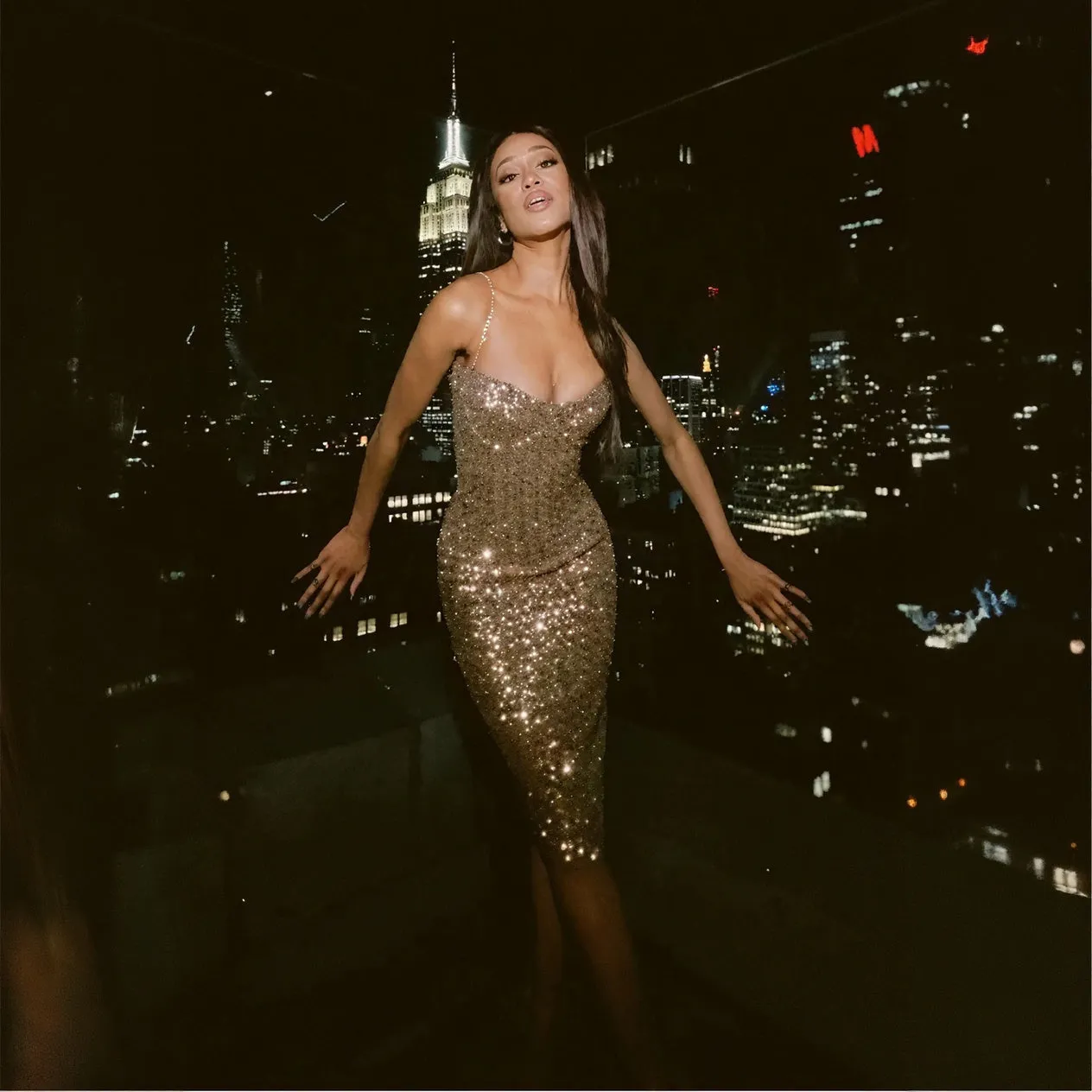 Sequin Bodycon Dress with Sweetheart Neckline