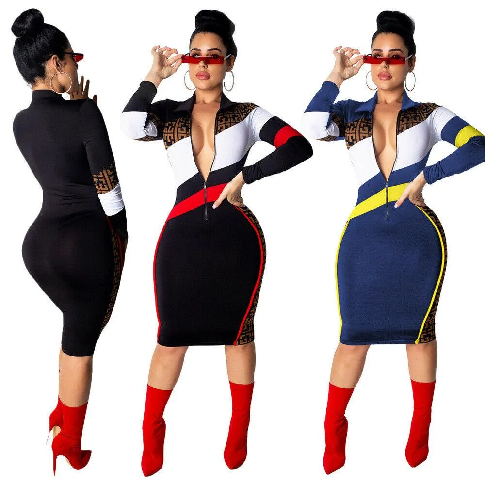Sexy Zipper Bodycon Party Clubwear