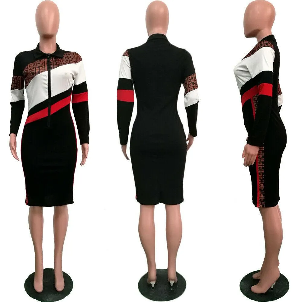 Sexy Zipper Bodycon Party Clubwear