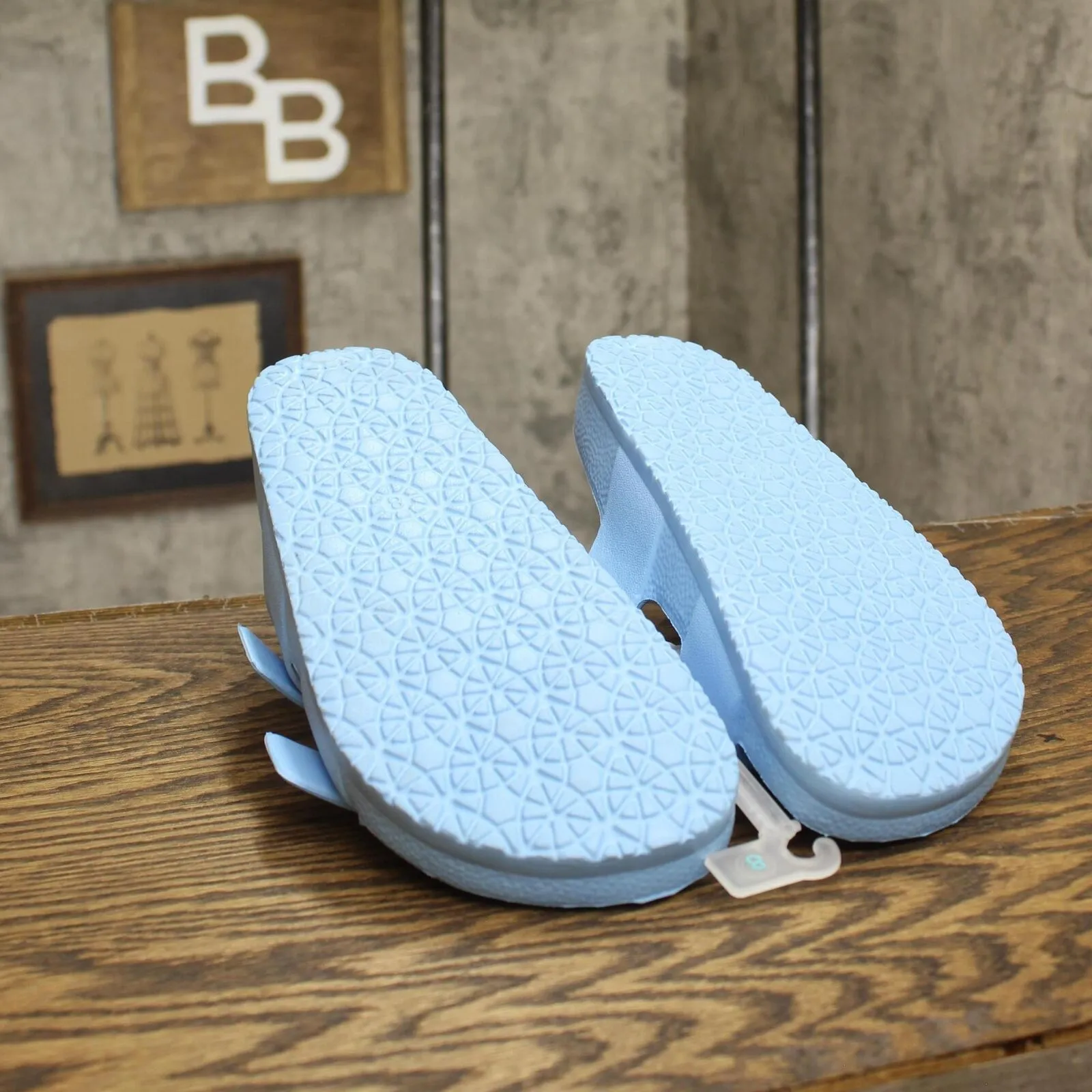 Shade & Shore Women's Neida EVA Two Band Footbed Slide Sandals Light Blue 8M
