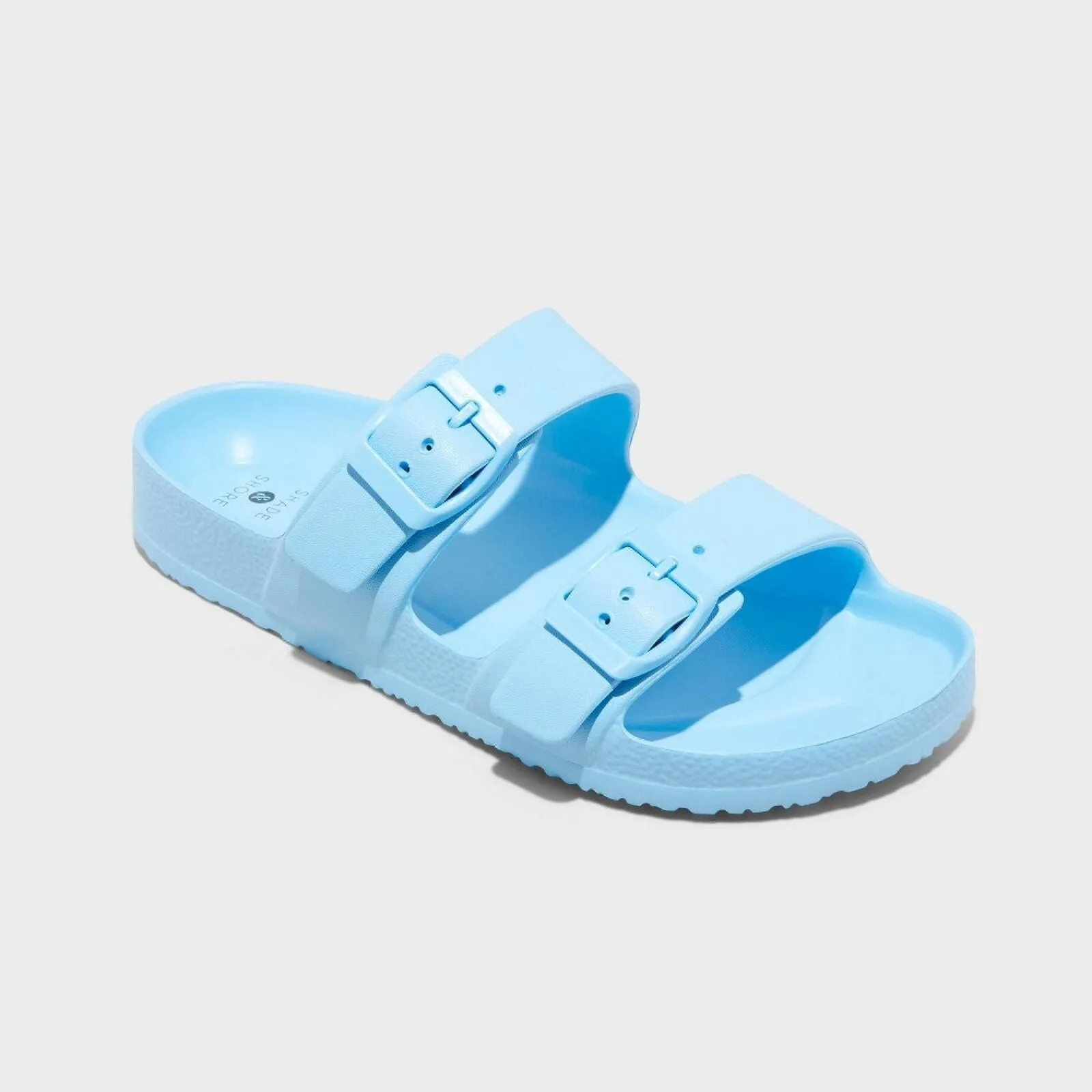 Shade & Shore Women's Neida EVA Two Band Footbed Slide Sandals Light Blue 8M