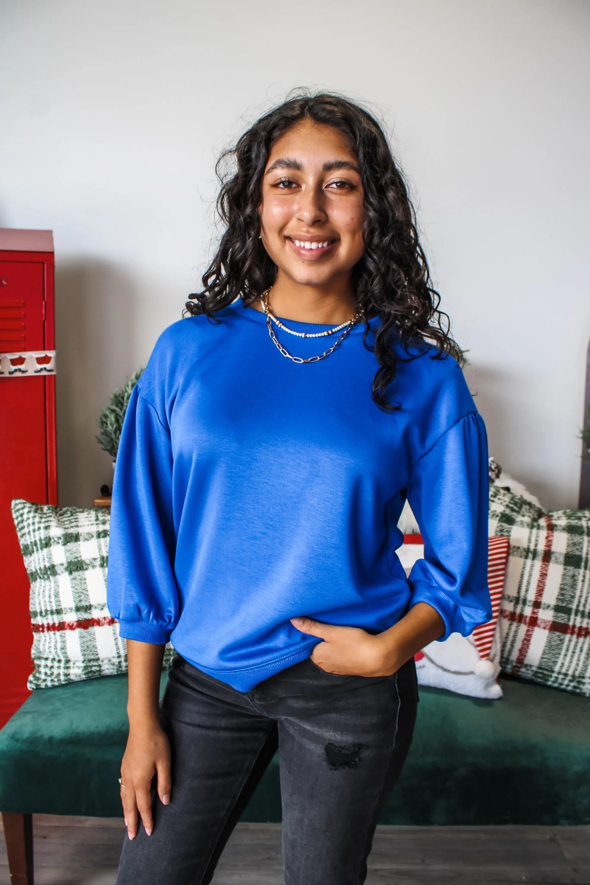 Sight To See Scuba Pullover • Blue
