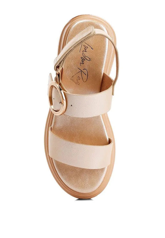 Silas Metallic Chunky Sandals – Platform Lug Sole in Silver & Gold